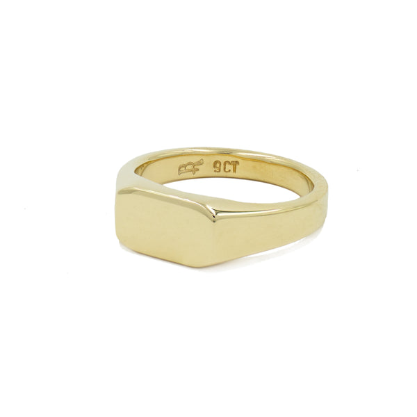 Mens emerald signet shop ring