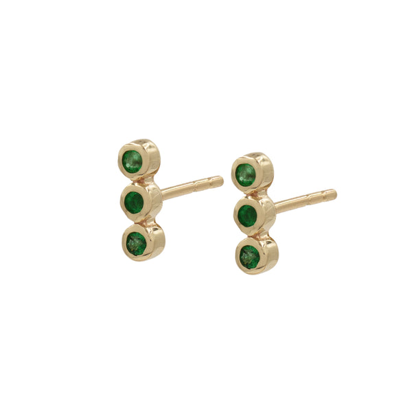 Emerald on sale bezel earrings