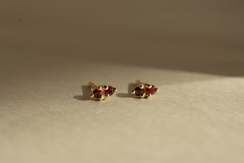 Ruby Duo Studs